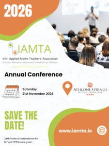 IAMTA Annual Conference 2026 promotional poster. Save the date: November 21st, Athlone Springs Hotel.